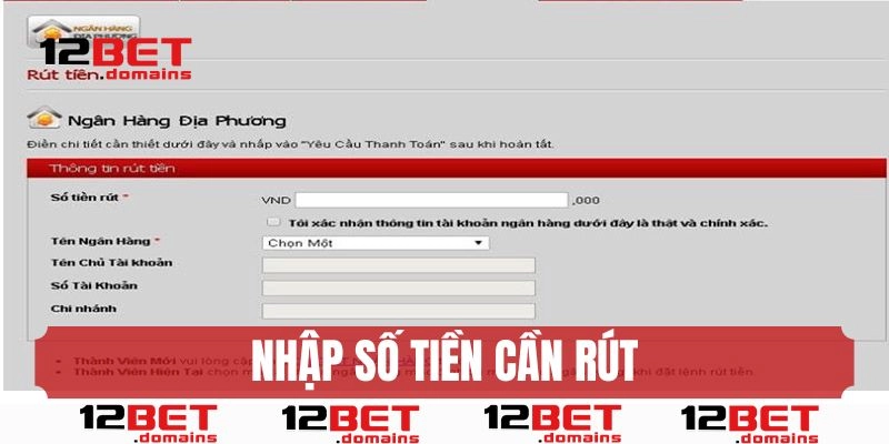 Nhập số tiền mà anh em cần thực hiện giao dịch